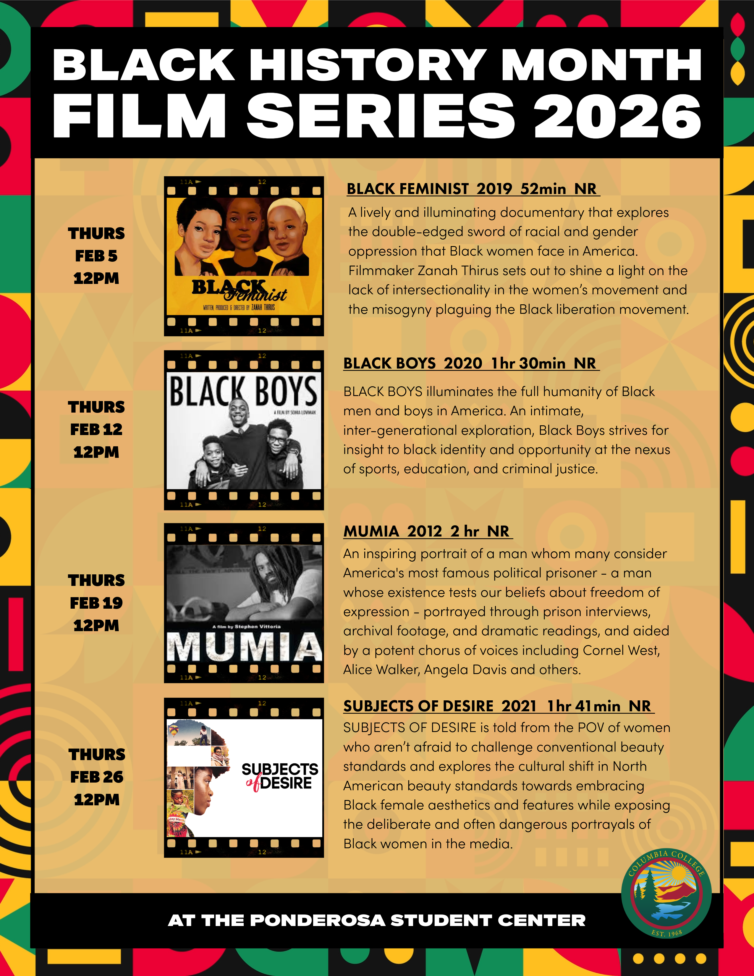Black History Month Film Series 2026 Flyer