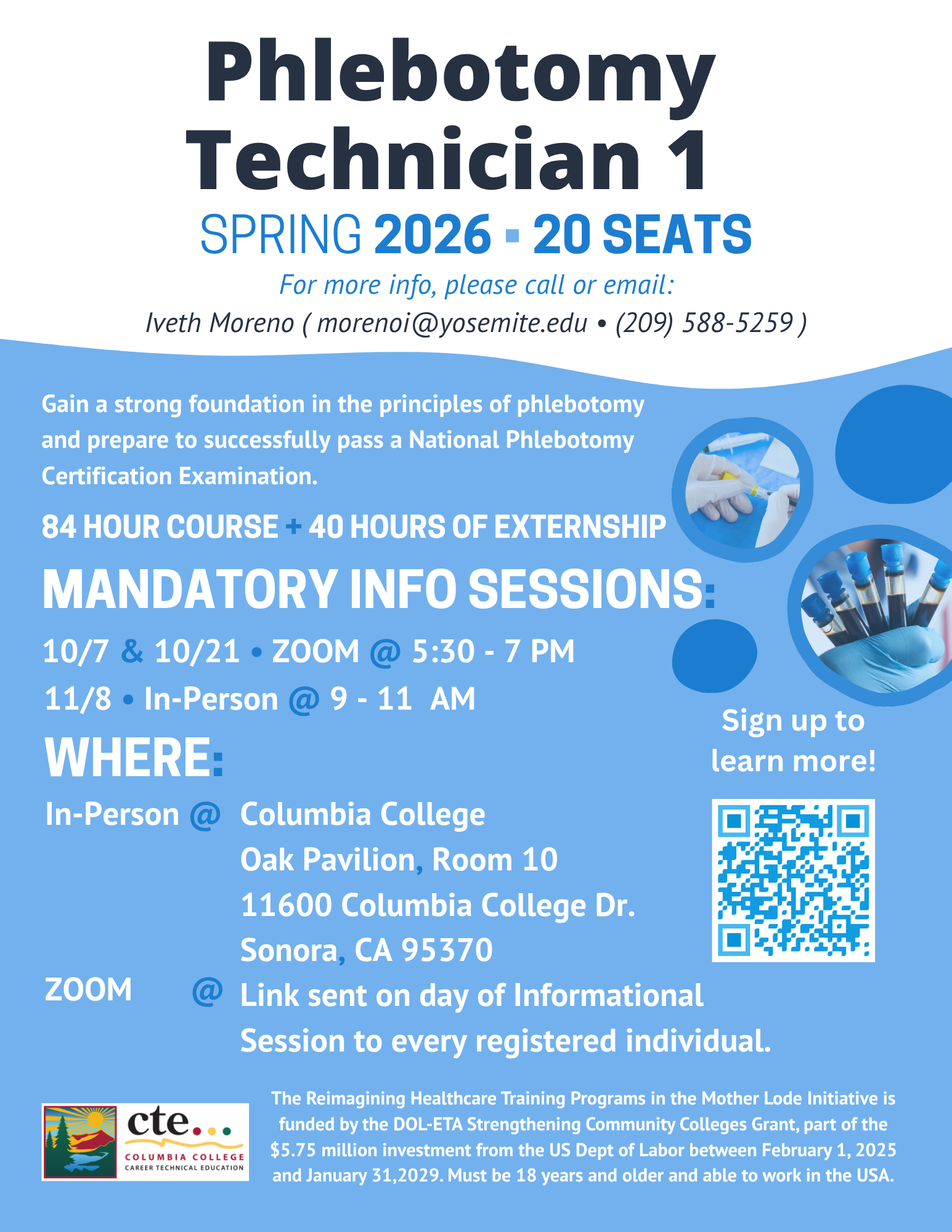 Phlebotomy Spring 2026 Flyer