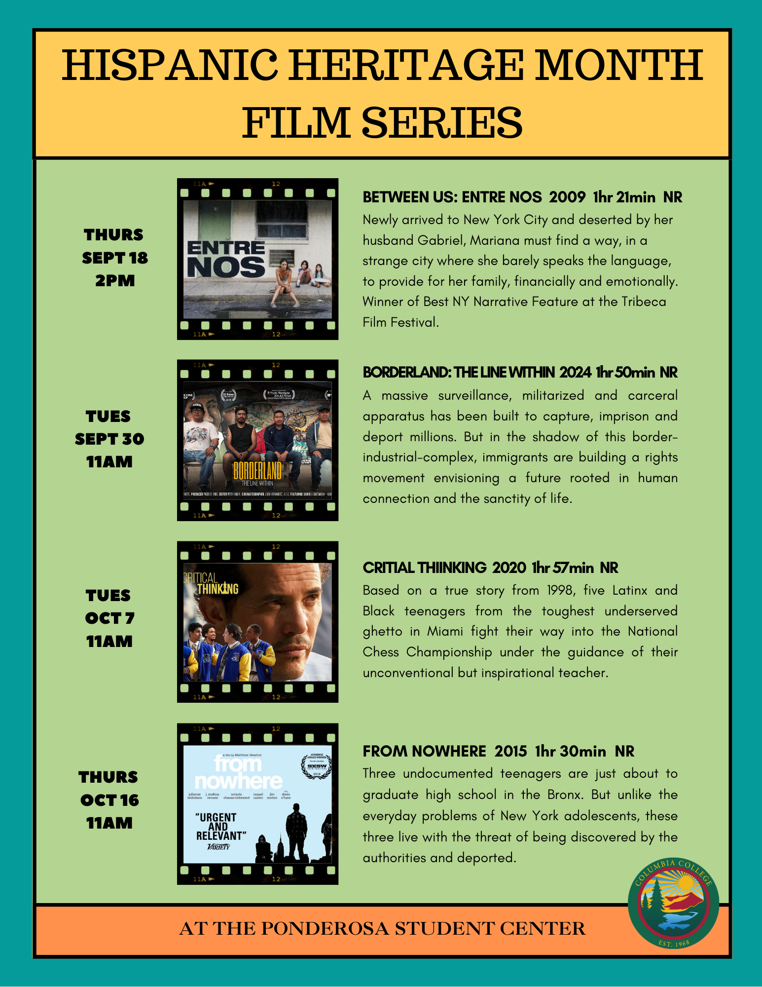 Hispanic Heritage Month Film Series Poster
