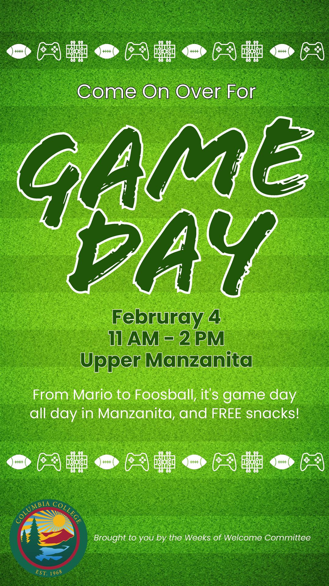 WOW Game Day Event Flyer