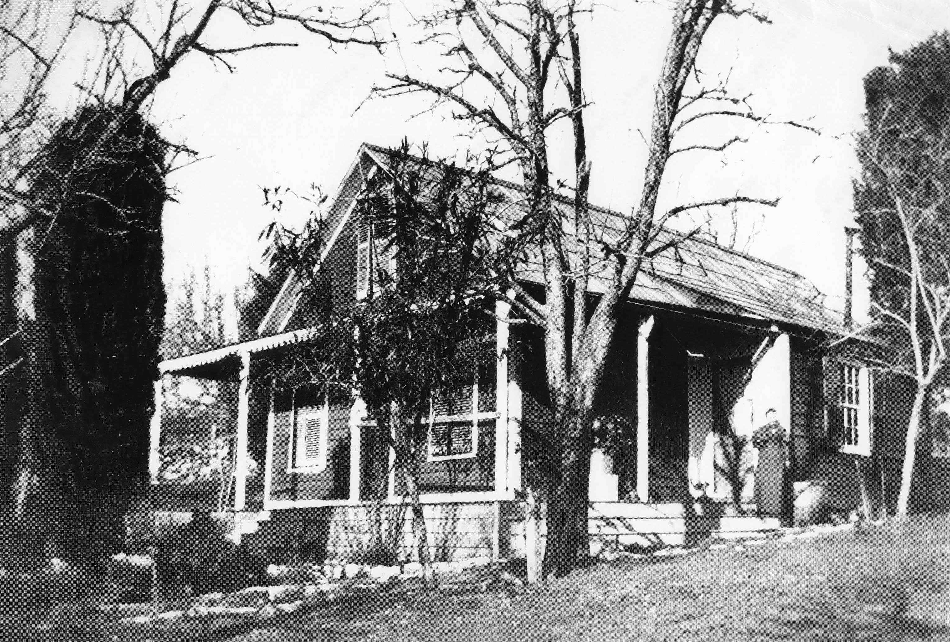 black and white photo of house