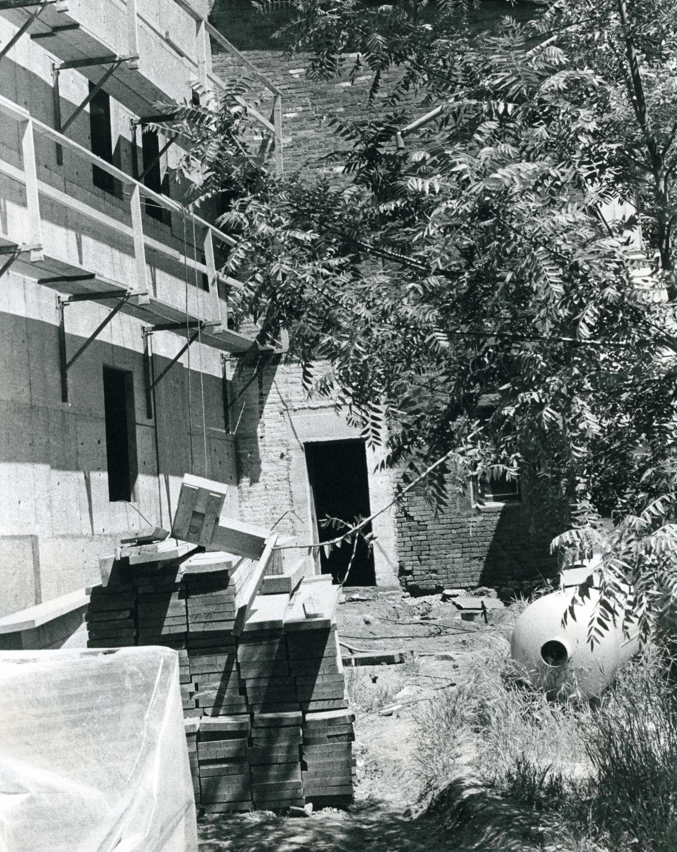 Construction of buildings in town