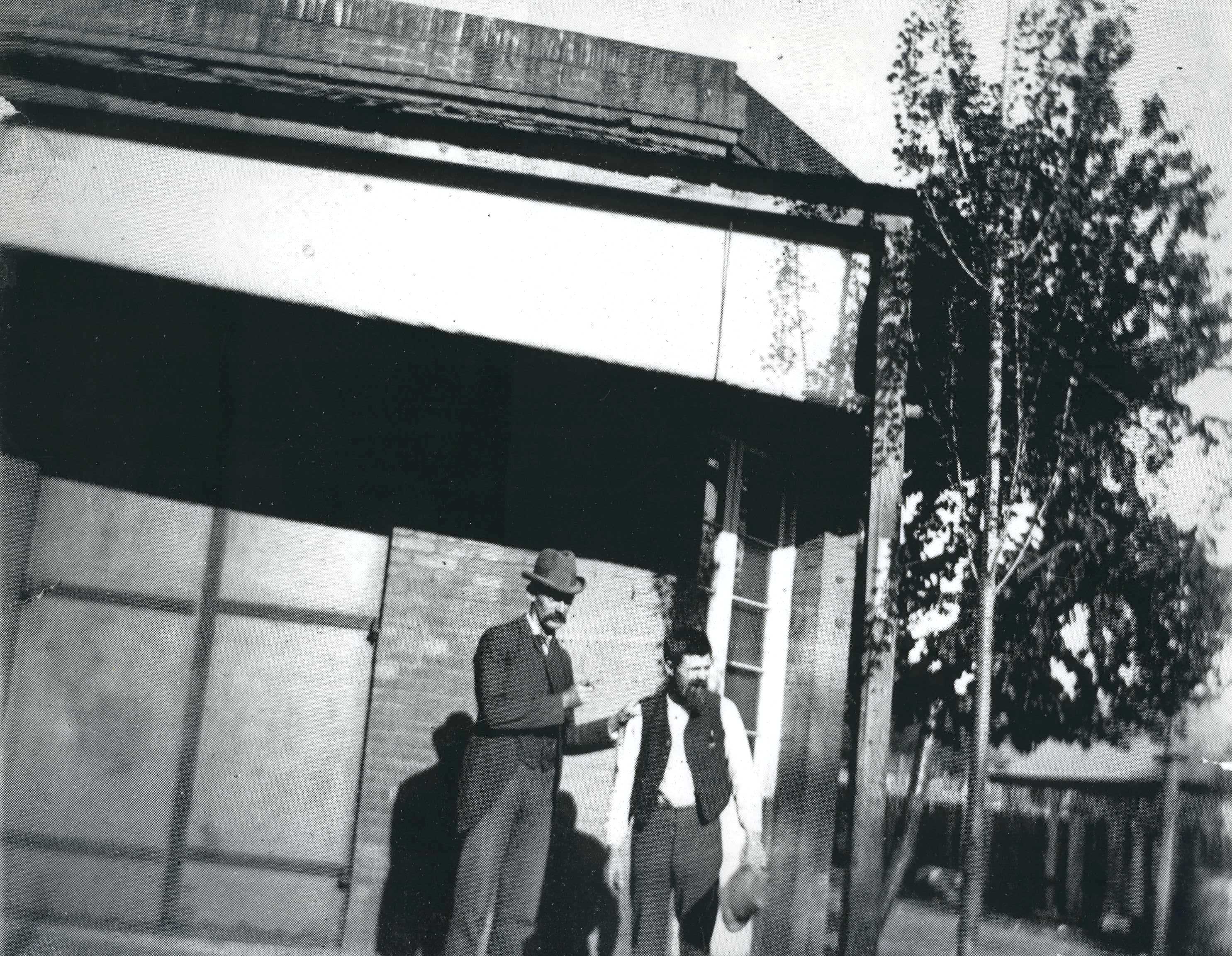 people in front of building