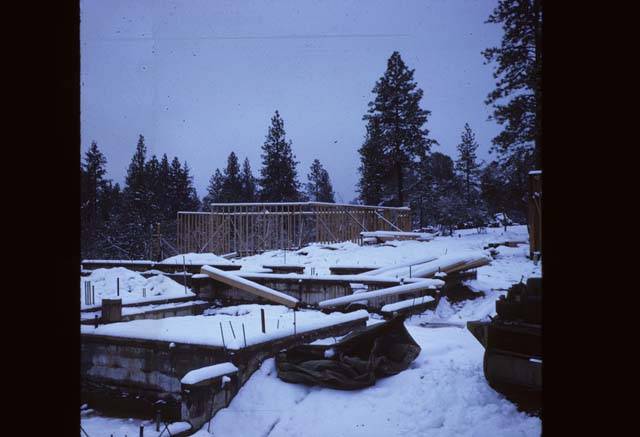 Snow on foundation and studs