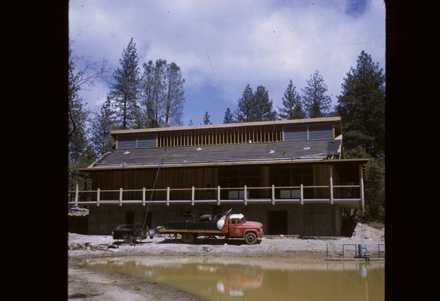 Building with truck in front