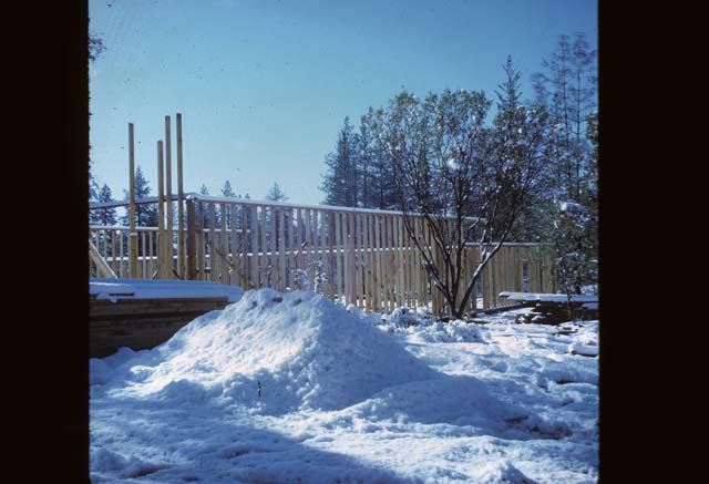 Snowy construction site