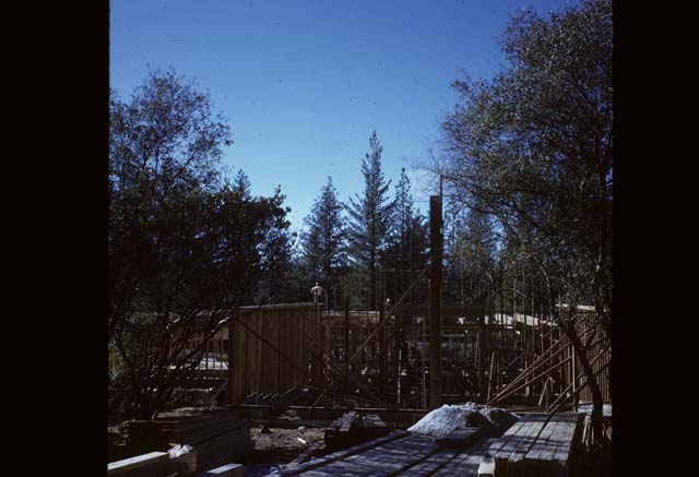 construction site with trees in background
