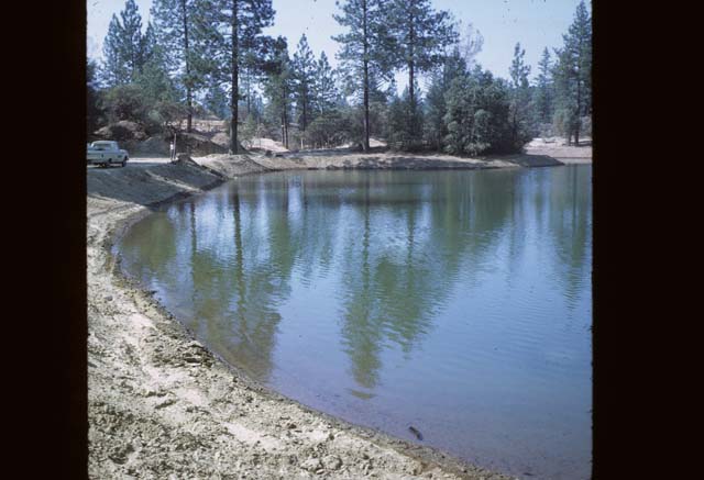 looking at reservoir from unpaved walkway