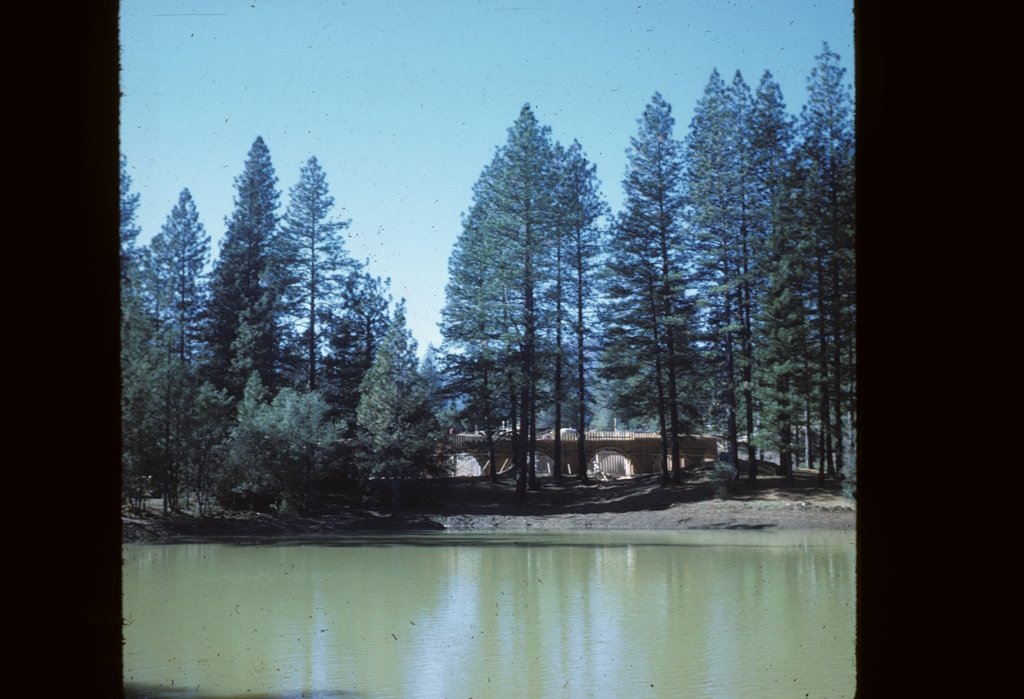 reservoir with manzanita in backgroun