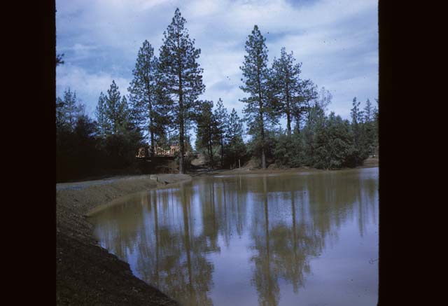 looking at construction from across pond