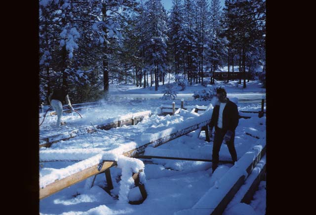 snowy construction site