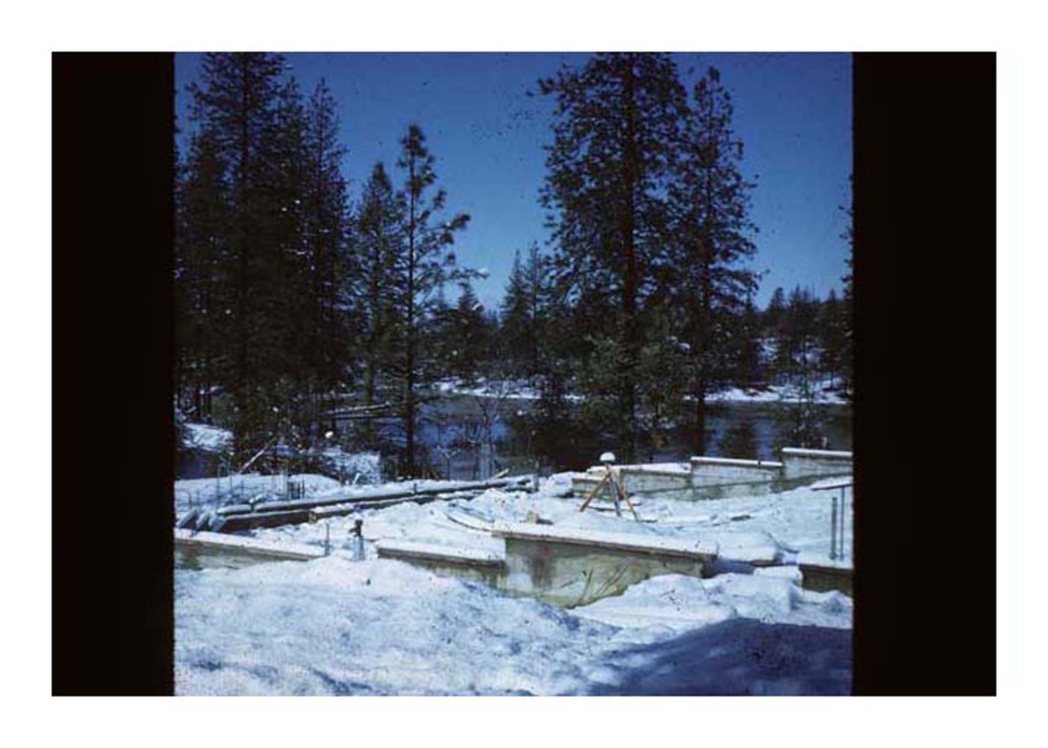 snowy construction site