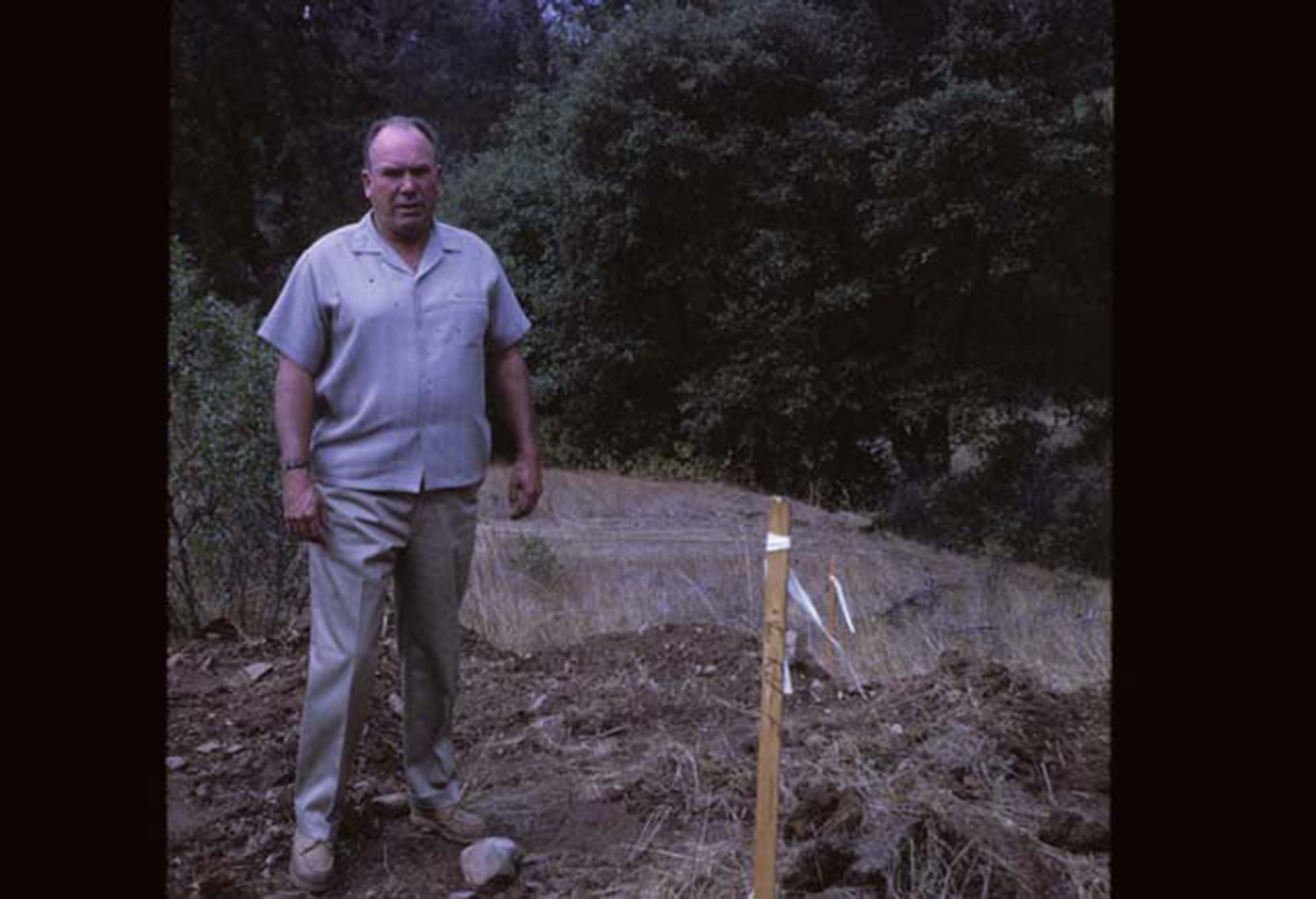 person standing next to marker