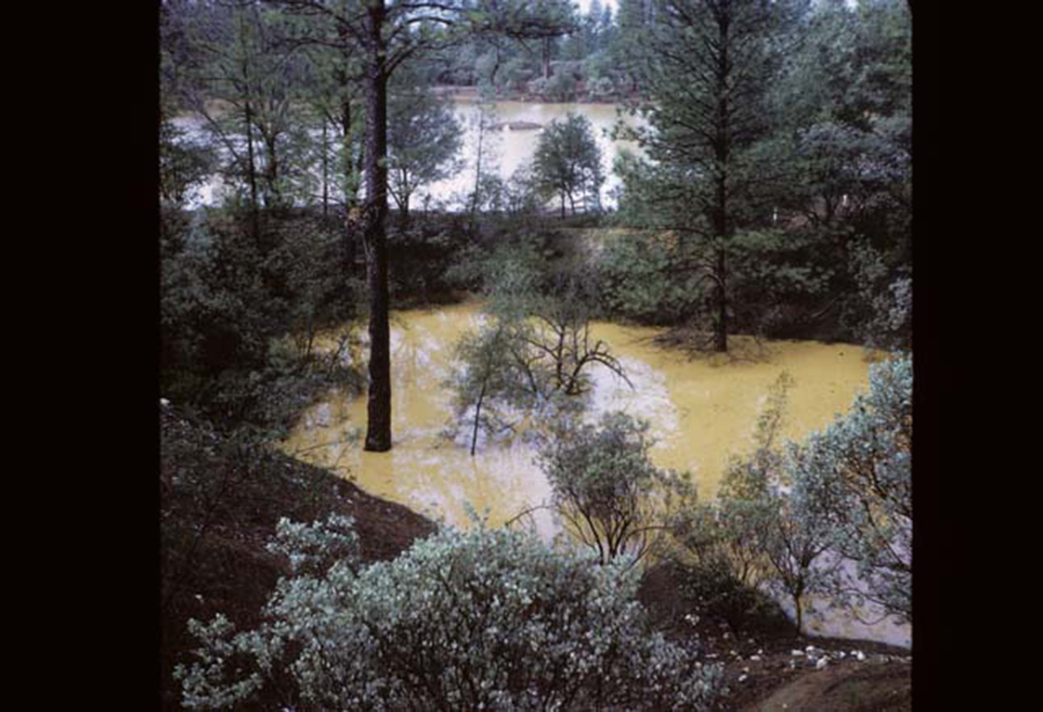 looking down into ditch