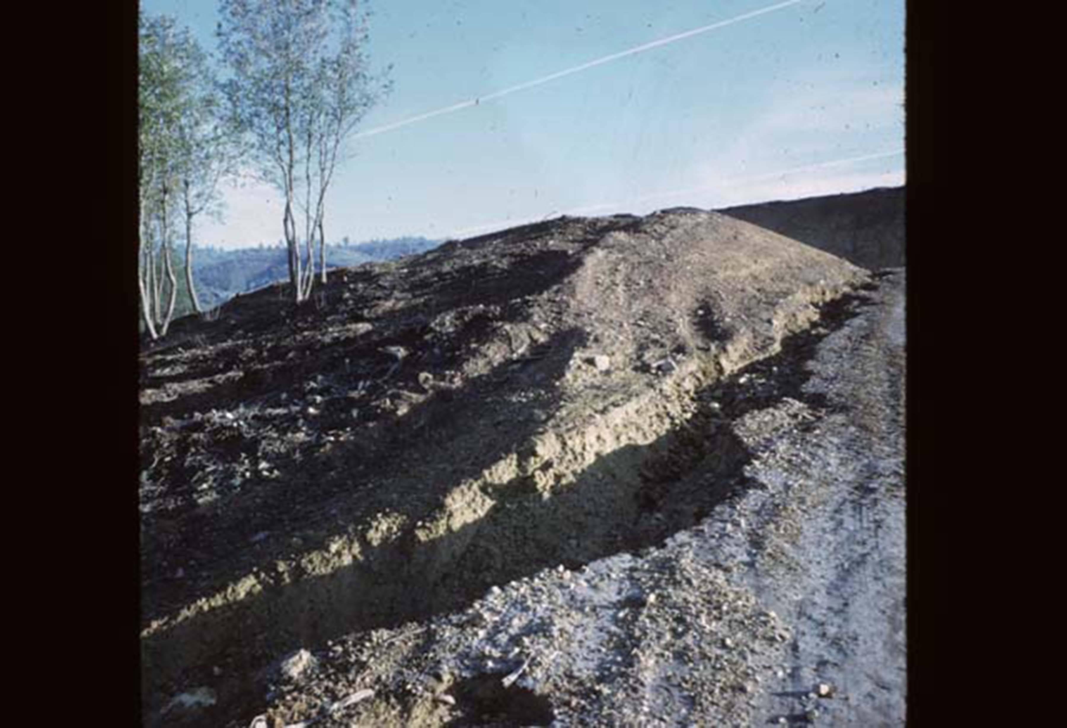 Erosion around campus looking up at hill