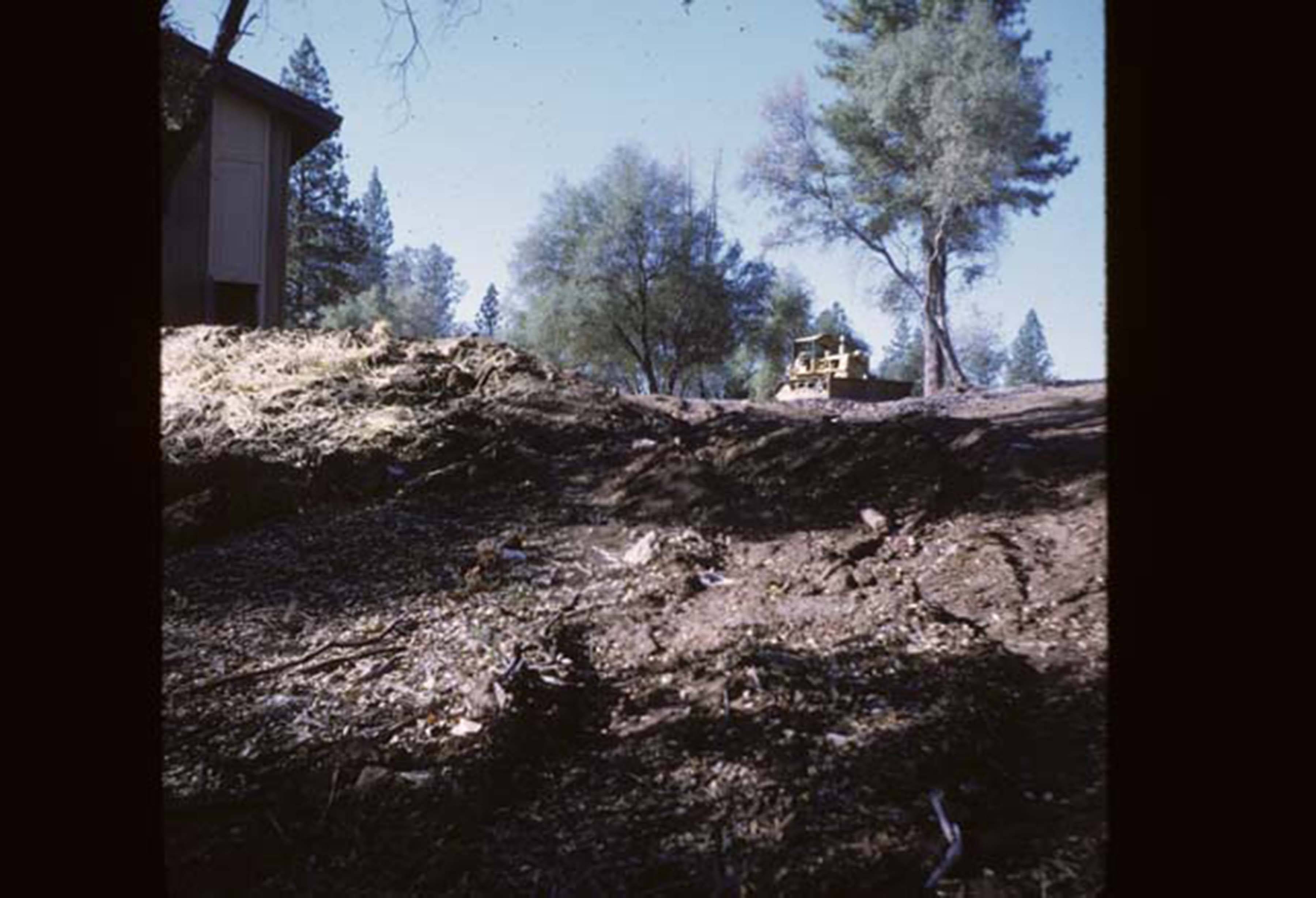 looking up hill at construction site