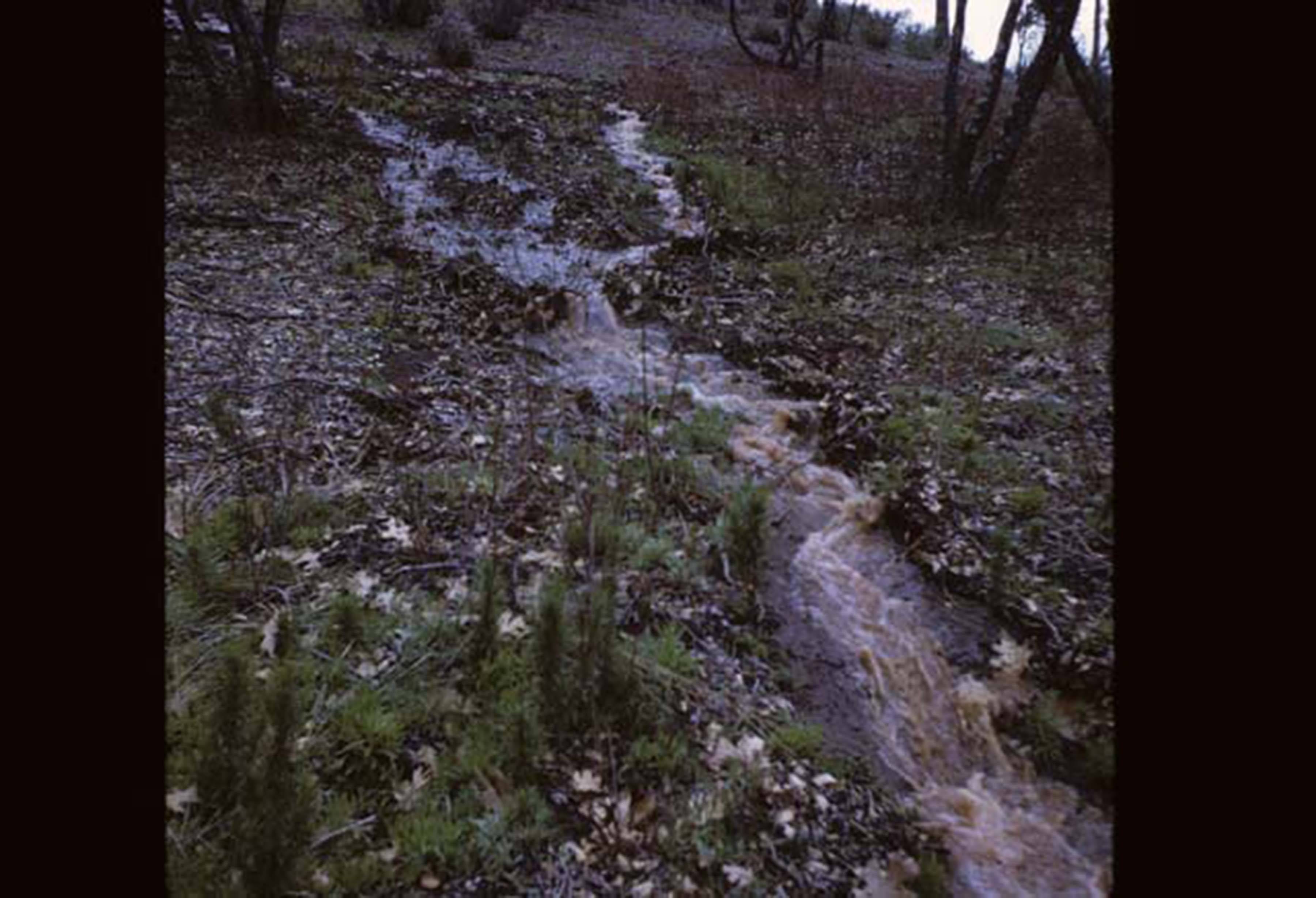 water coming down the hill