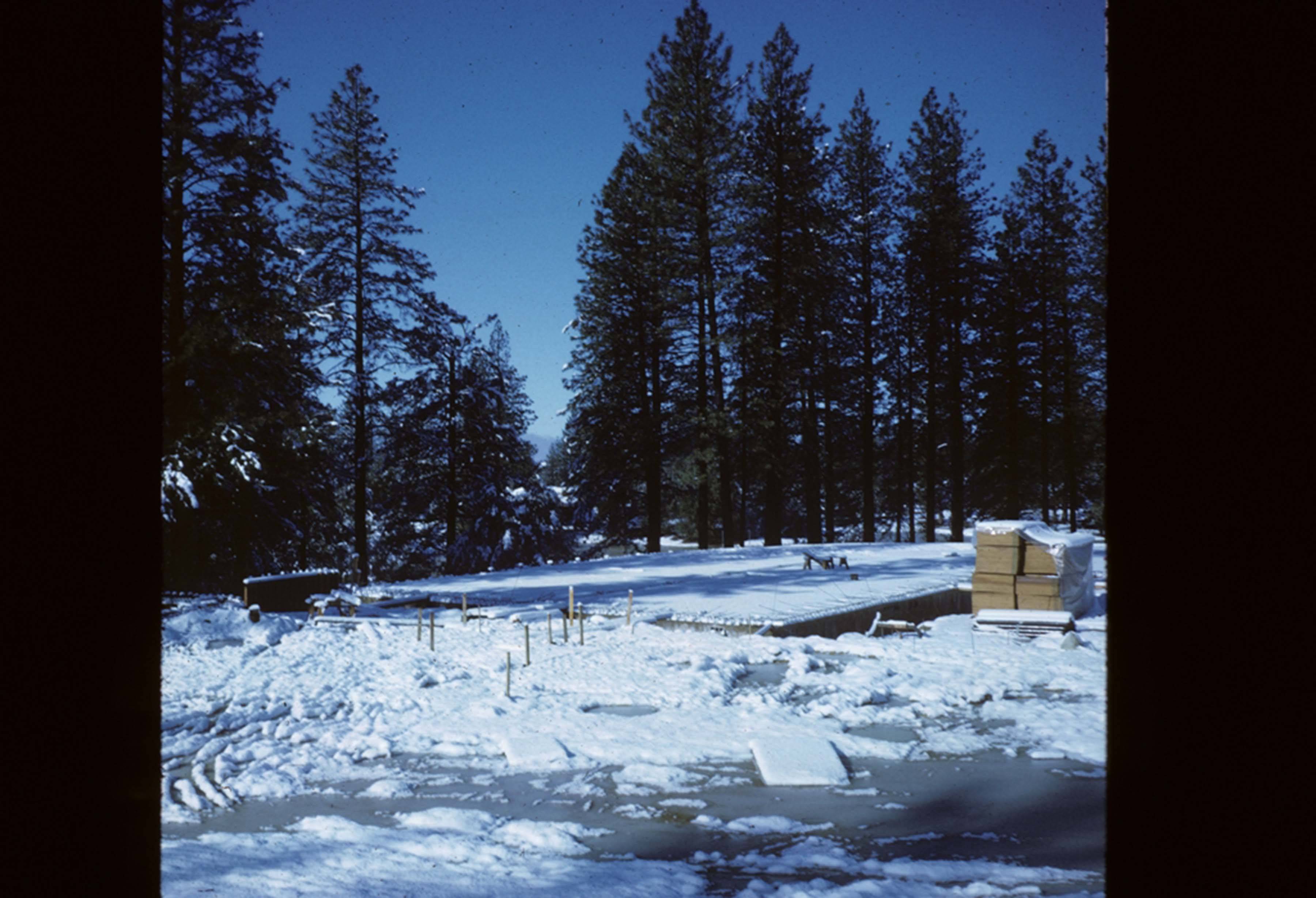 Snowy construction site