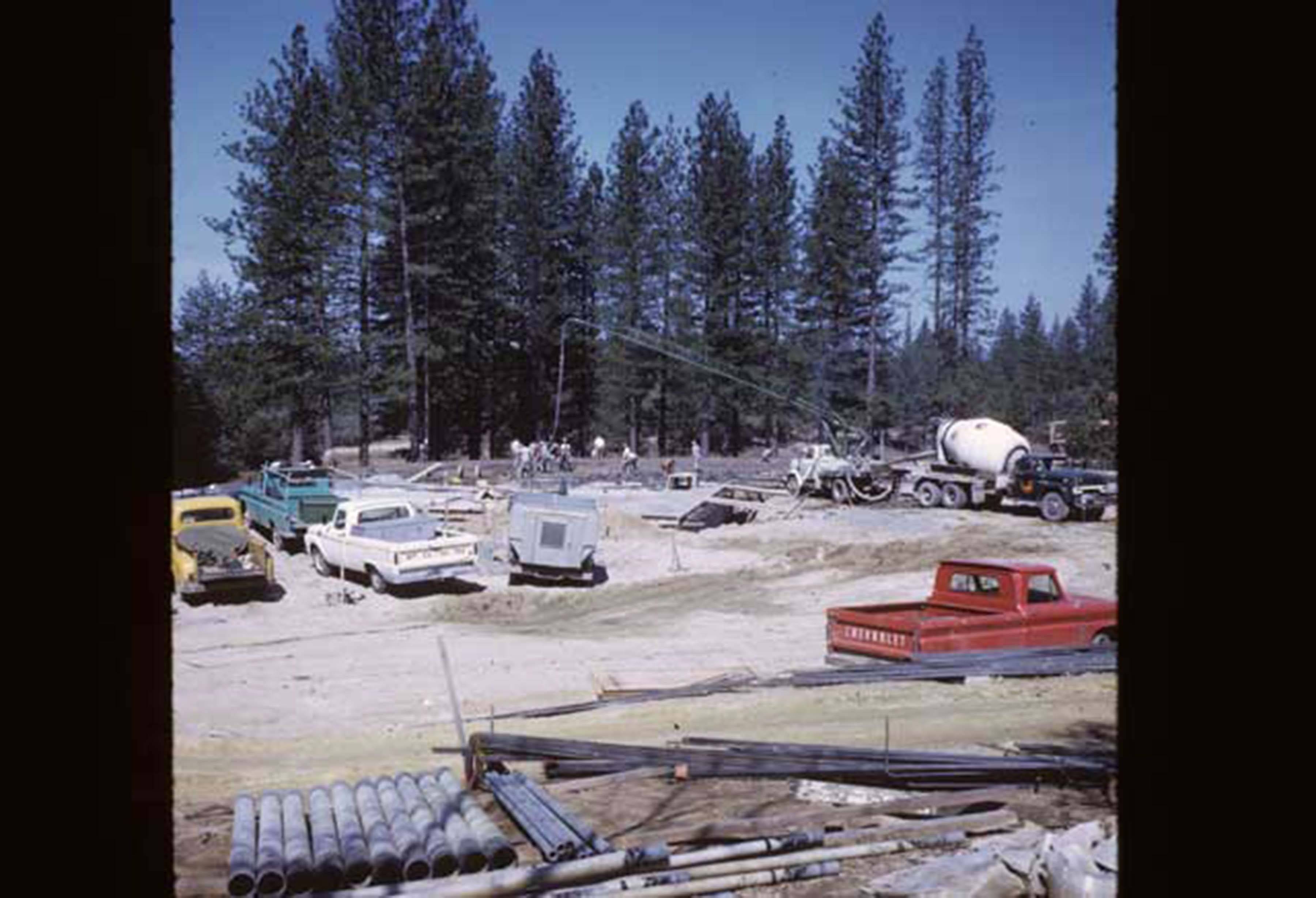 Trucks on construction site