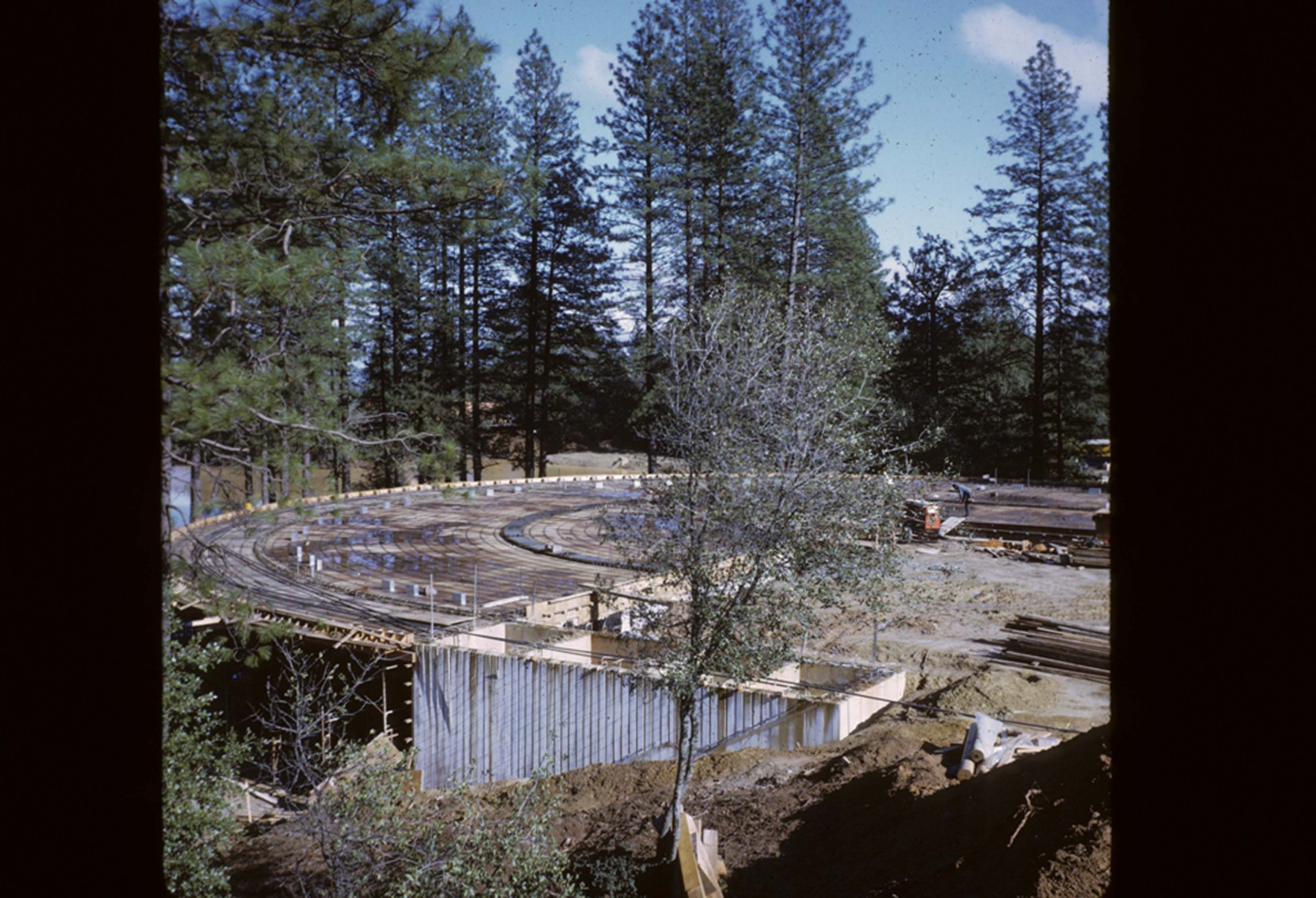 second floor construction view from hillside