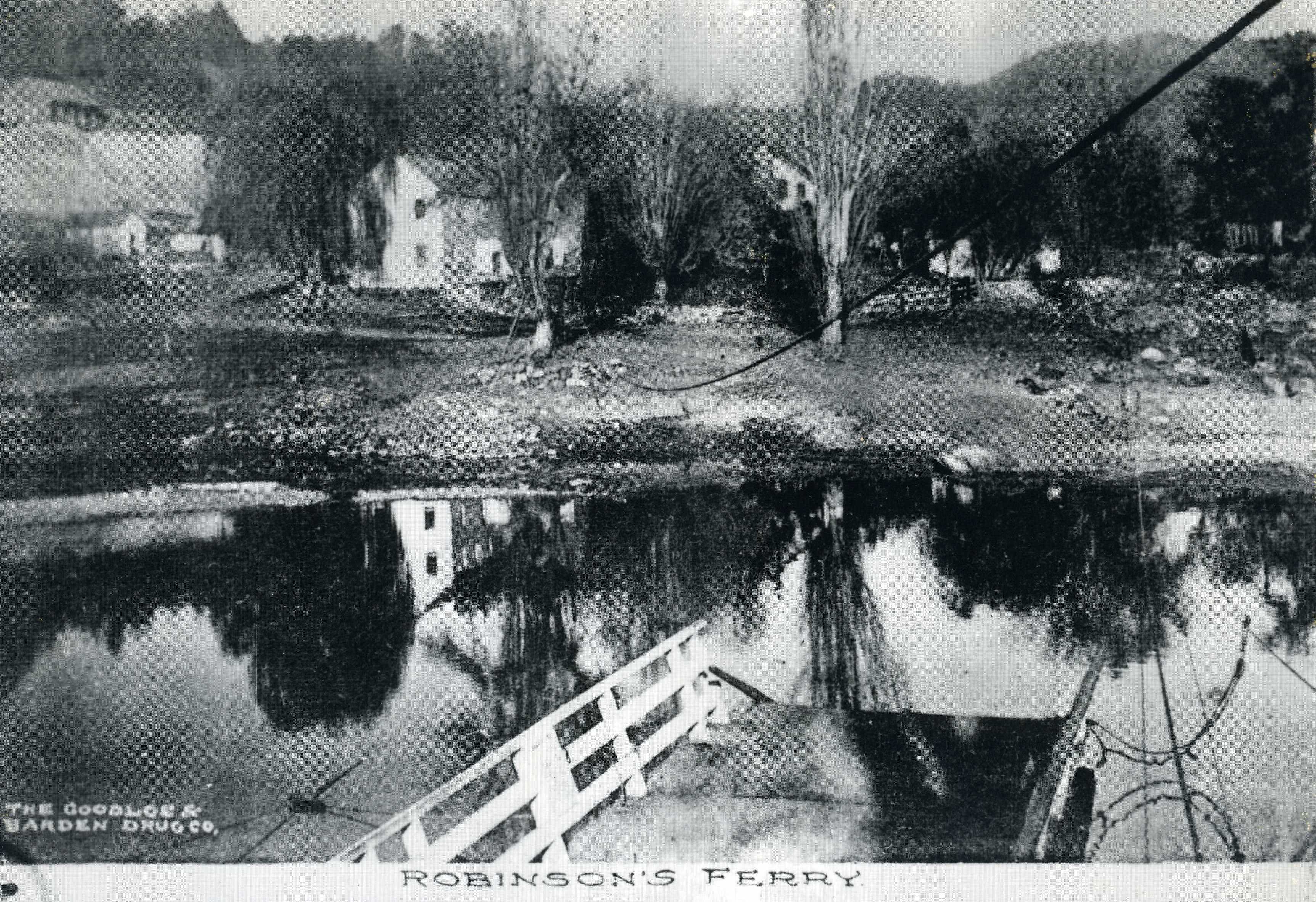 Pond with building in background
