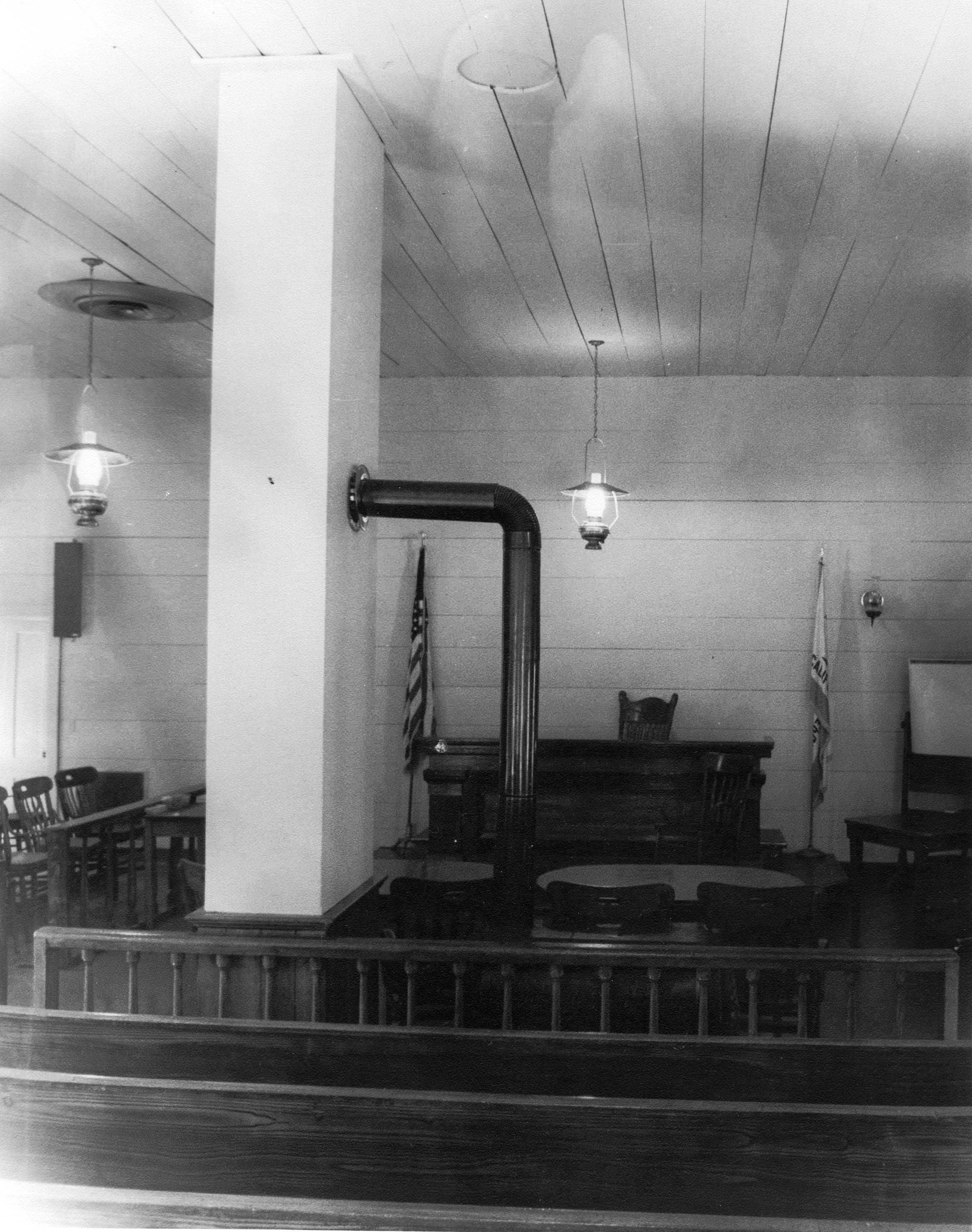 interior of building with clock tower