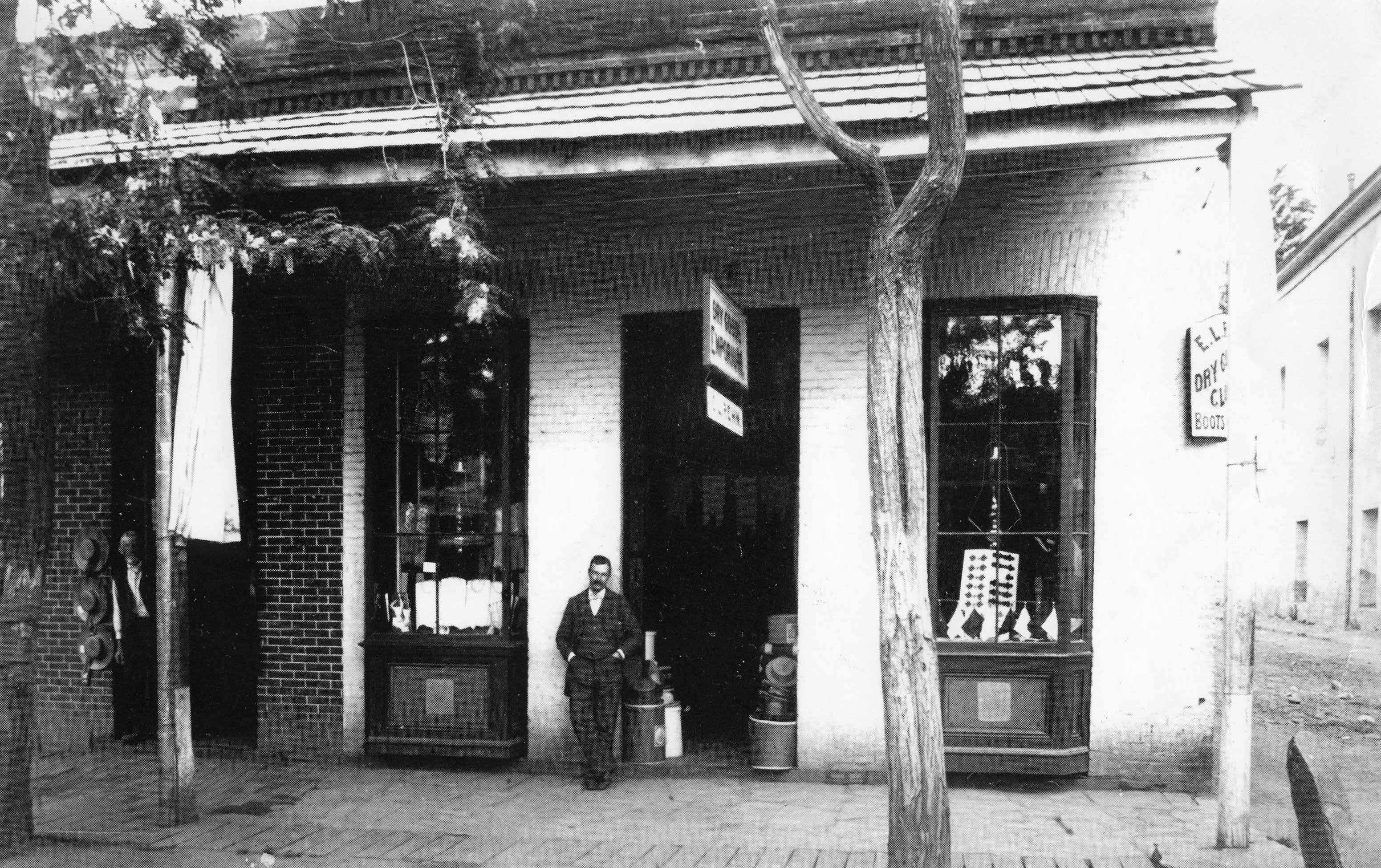 man in front of store