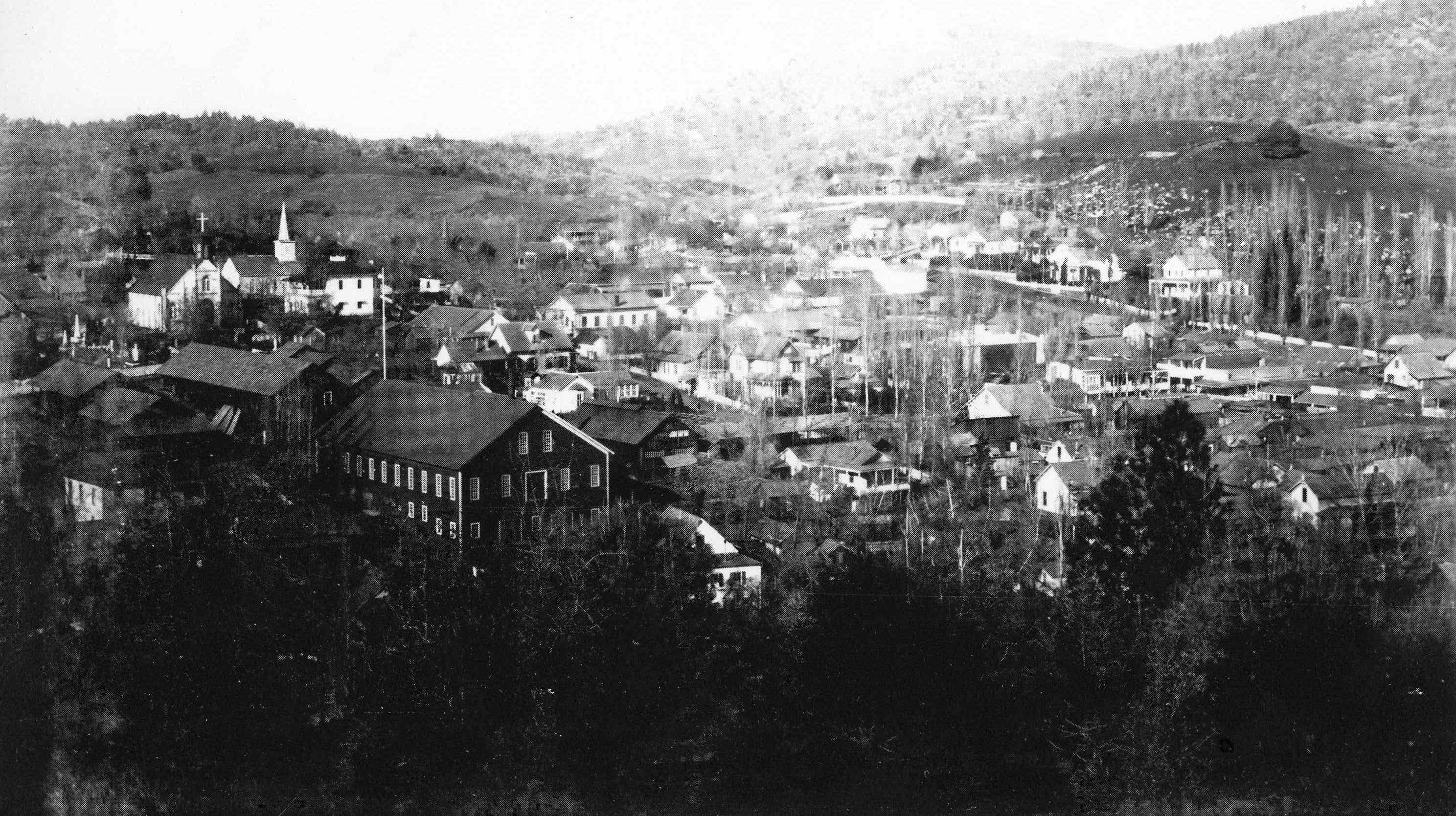 town from high point in town