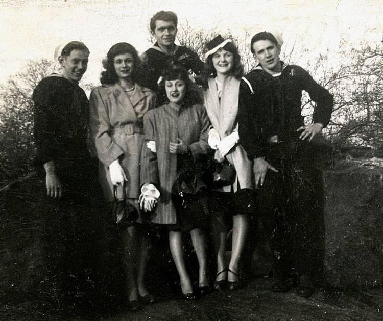 Bob (back middle) with friends