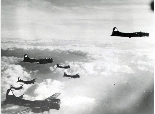 B-17's in formation, USAF
