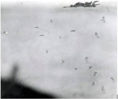 Flak Bursts Beneath a B-17