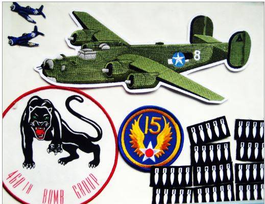 Bomb patches represent Brady's 50 missions