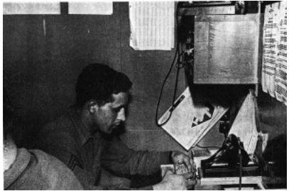 Joe in telephone van at Verdun