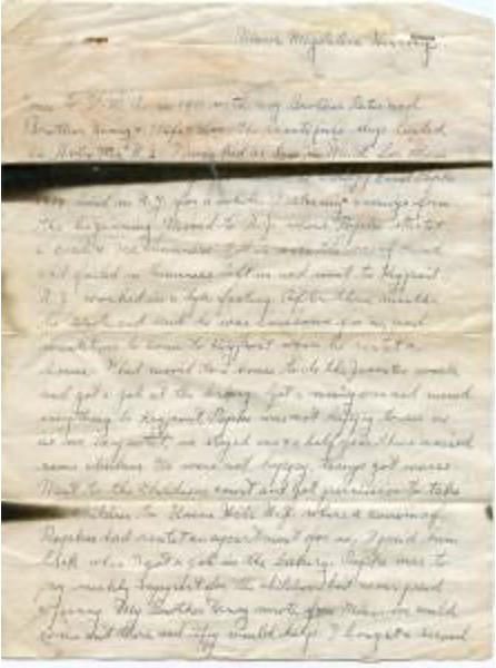 Maria Magdalena Henning's hand-written life story