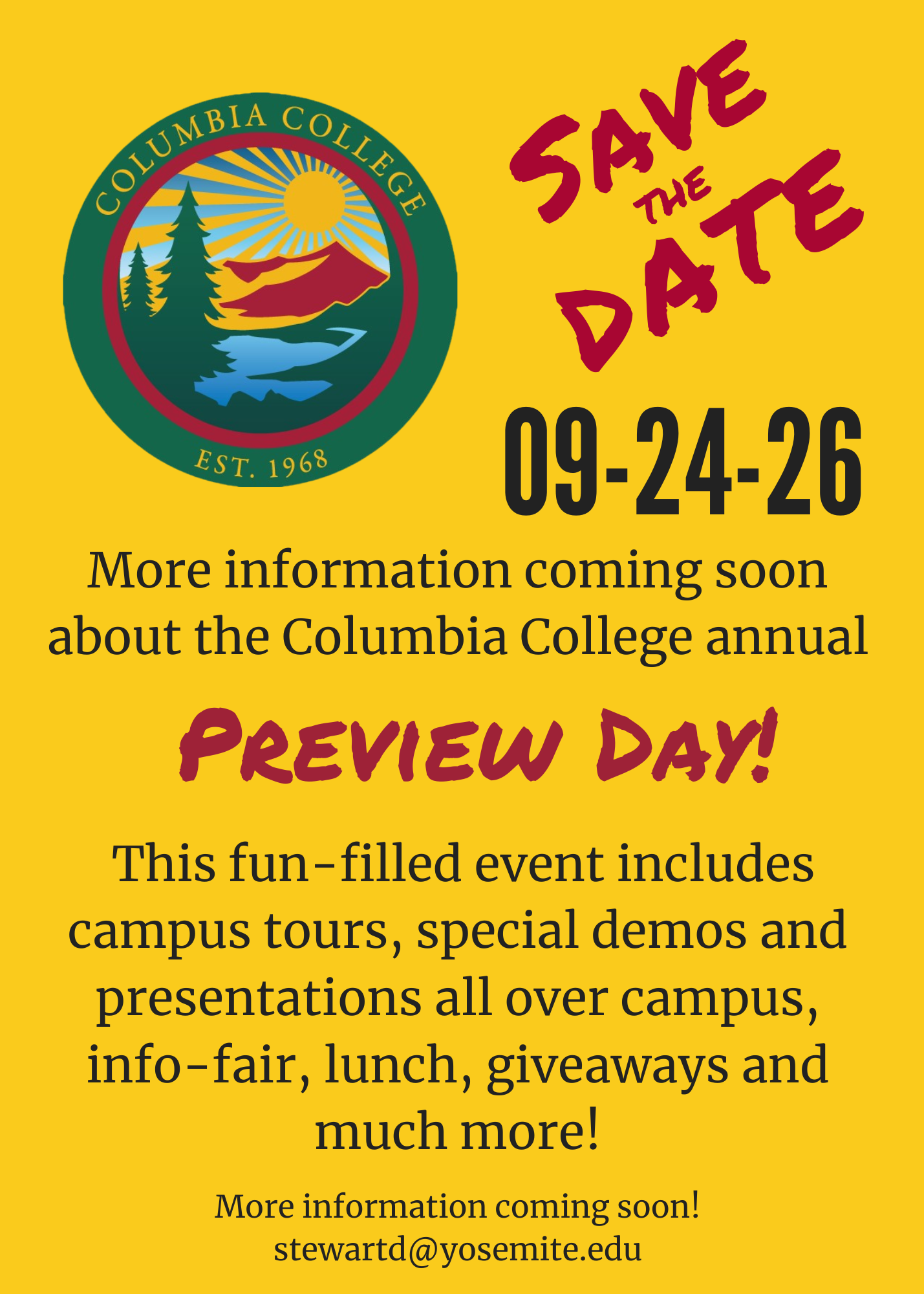 Save the Date for 2026 Preview Day-9/24/26